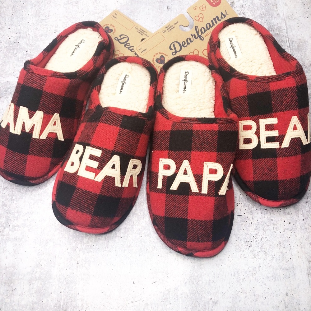 SOLD-Dearfoams Plaid Slippers Bundle Men Women - Picture 2 of 6